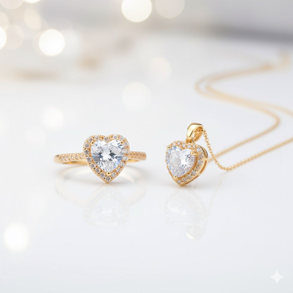 Set de promesa collar + anillo Ajustable💕 + Estuche Gratis