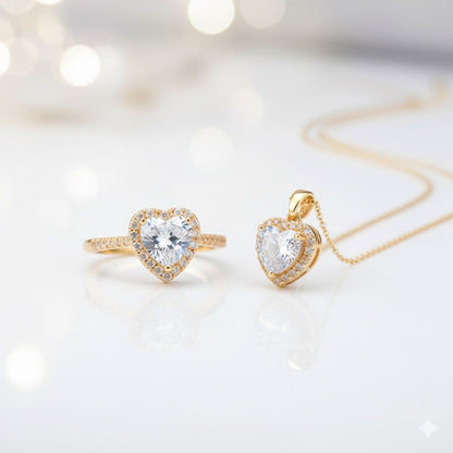 Set de promesa collar + anillo Ajustable💕 + Estuche Gratis