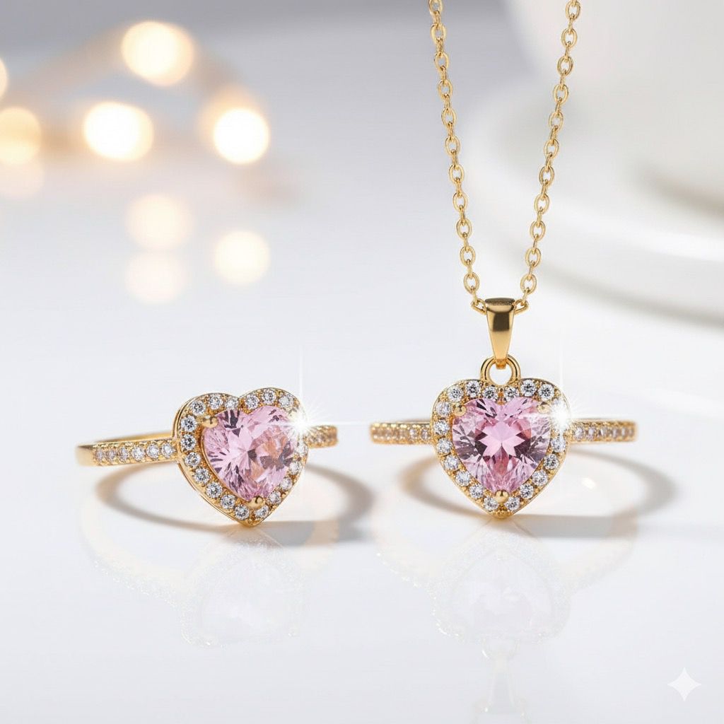 Set de promesa collar + anillo Ajustable💕 + Estuche Gratis